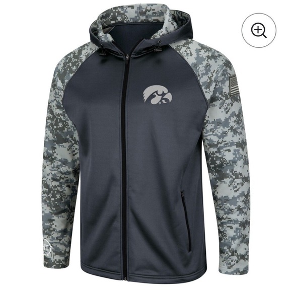 Colosseum Athletics Other - Iowa Hawkeyes Colosseum OHT Military Appreciation Camo Raglan Hoodie Men's M‎
